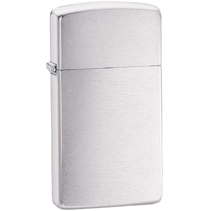 Зажигалка Zippo Slim Brushed, матовая серебристая / Миниатюра WWW (1000)