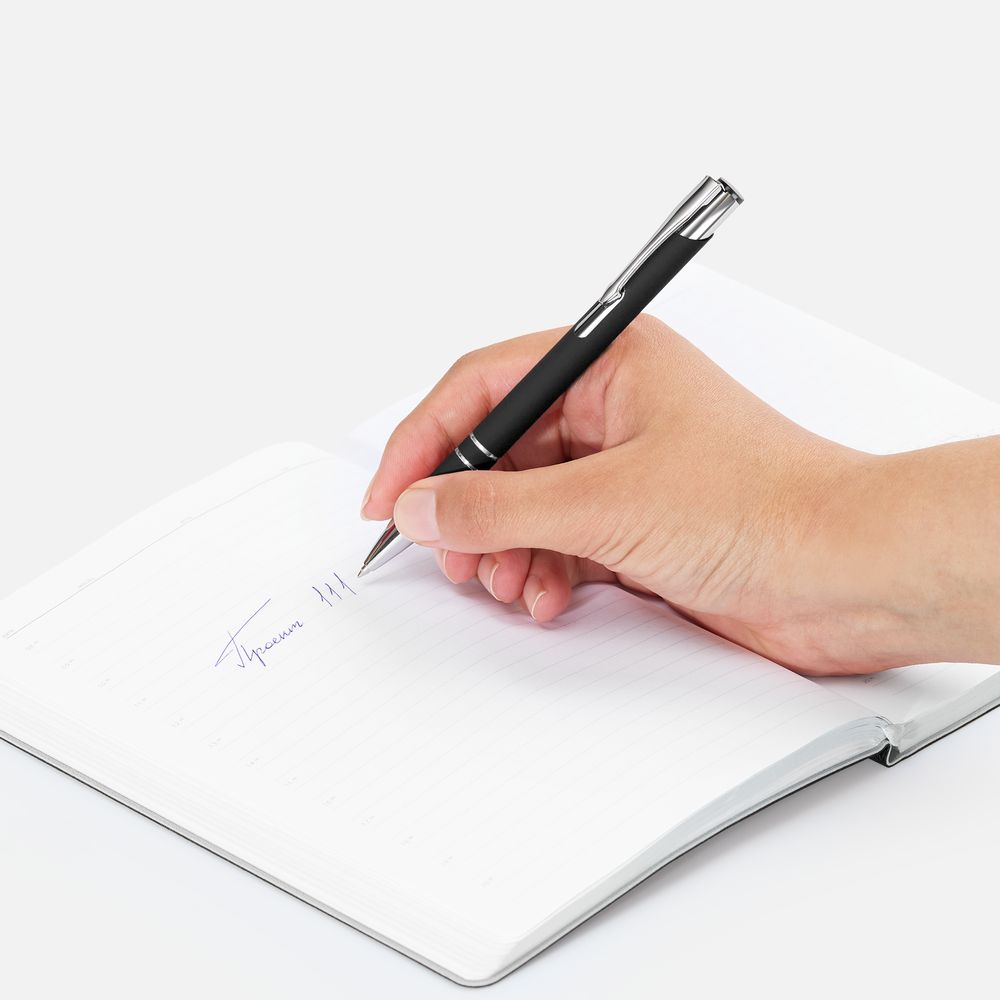 Ручка шариковая Keskus Soft Touch, черная / Миниатюра WWW (1000)