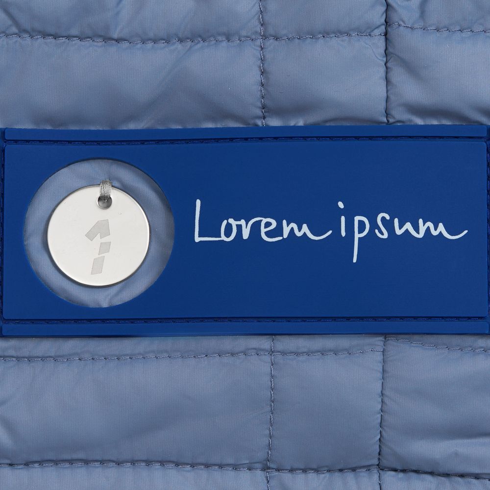 Лейбл из ПВХ с вырезом «Круг», синий / Миниатюра нанесения (1000)