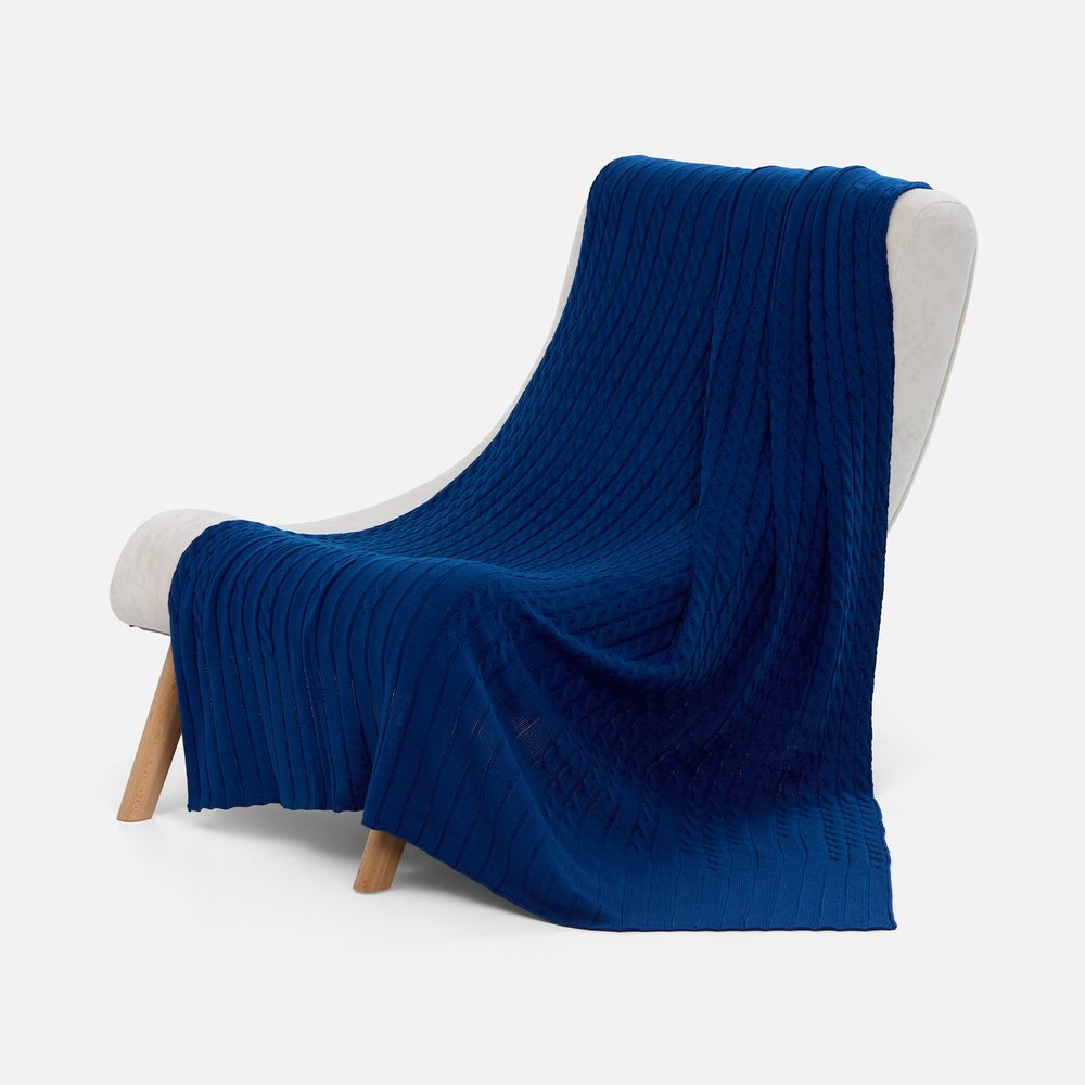 Плед Tressa, синий (неви) / Миниатюра WWW (1000)