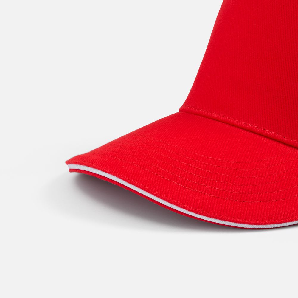 Бейсболка Classic 2.0, красная с белым кантом / Миниатюра WWW (1000)