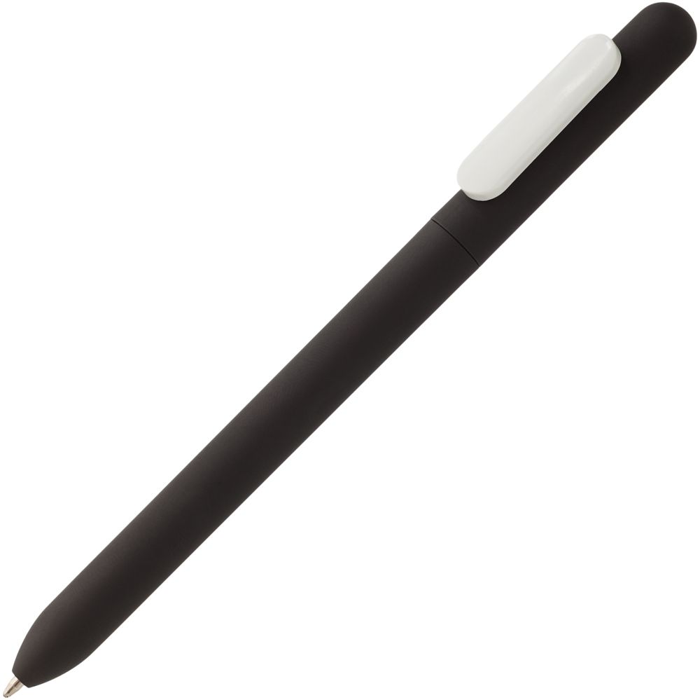 Ручка шариковая Slider Soft Touch, черная с белым / Миниатюра WWW (1000)