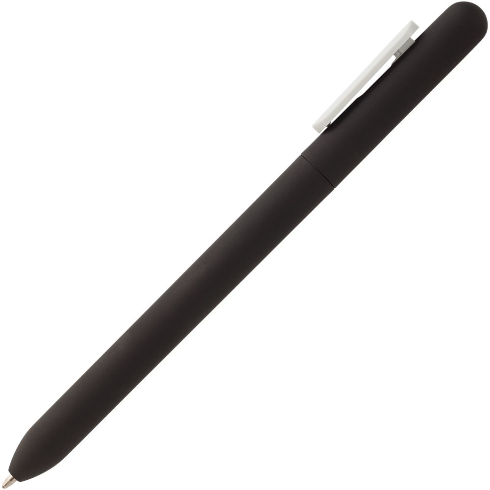 Ручка шариковая Slider Soft Touch, черная с белым / Миниатюра WWW (1000)