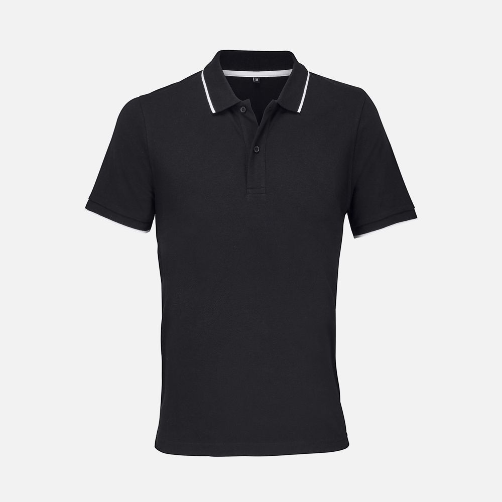 Рубашка поло унисекс Palermo, черная с белым / Миниатюра WWW (1000)