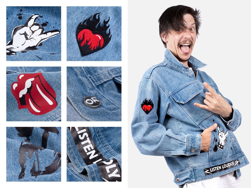 Куртка джинсовая O2, голубая / Миниатюра нанесения (1000)