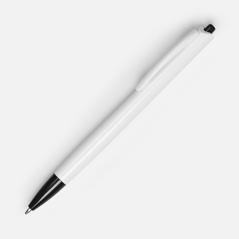 Ручка шариковая Tick, белая с черным / Миниатюра WWW (1000)