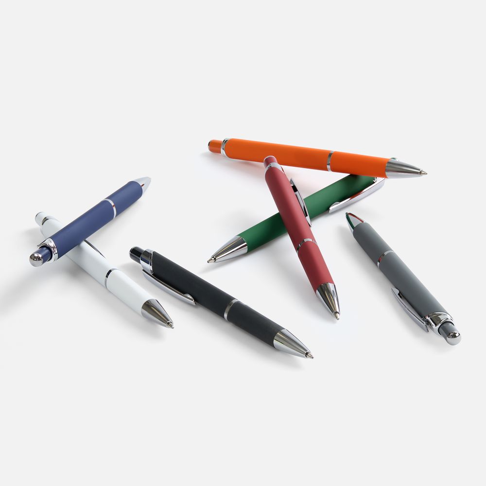 Ручка шариковая Chromos Soft Touch, белая / Миниатюра WWW (1000)