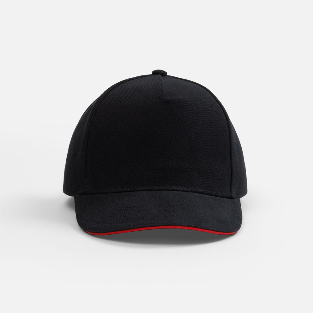Бейсболка Classic 2.0, черная с красным кантом / Миниатюра WWW (1000)