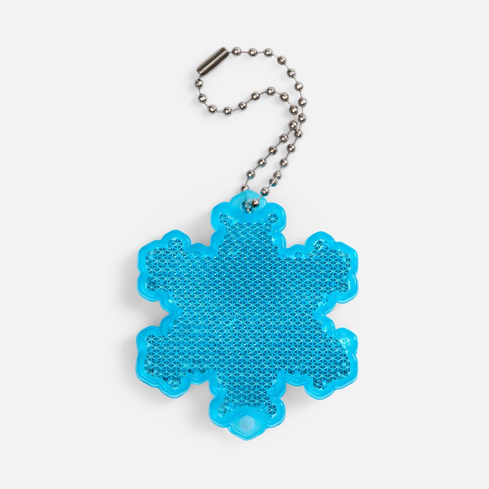 Пешеходный светоотражатель с цепочкой «Снежинка», синий / Миниатюра WWW (1000)