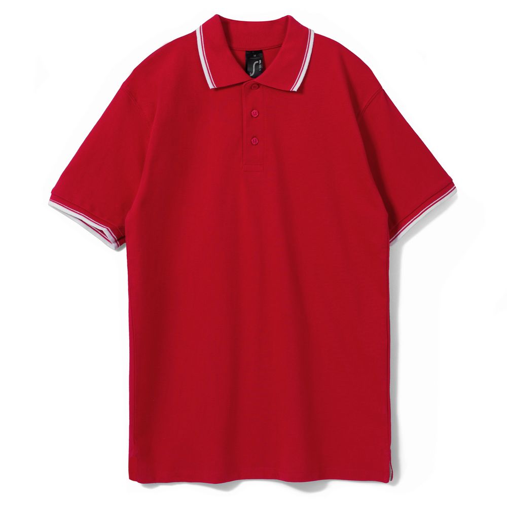 Рубашка поло мужская с контрастной отделкой Practice 270, красный/белый / Миниатюра WWW (1000)
