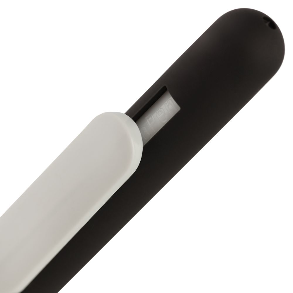 Ручка шариковая Slider Soft Touch, черная с белым / Миниатюра WWW (1000)