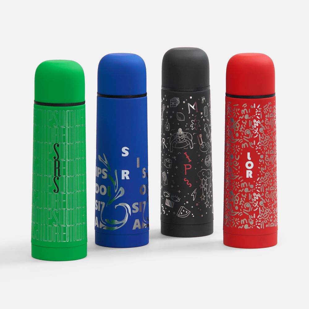 Термос Skydive, ver.2, красный / Миниатюра нанесения (1000)