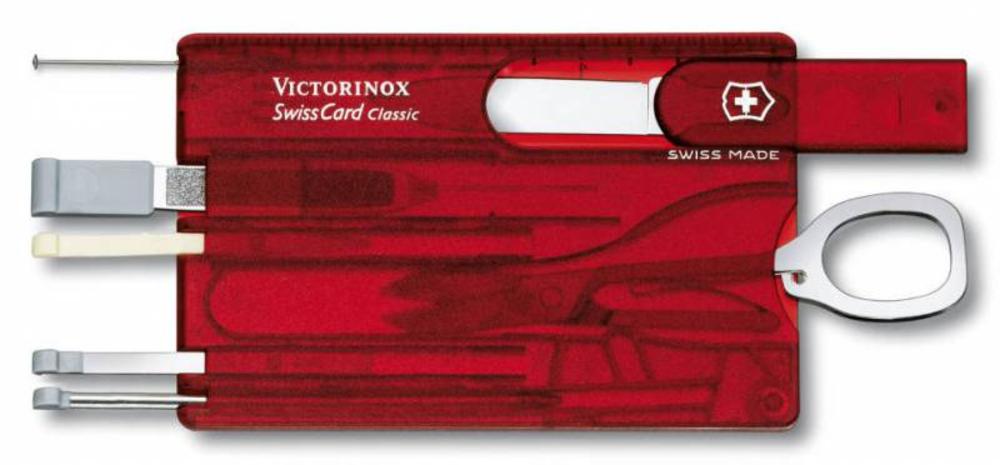 Набор инструментов SwissCard, полупрозрачный красный / Миниатюра WWW (1000)