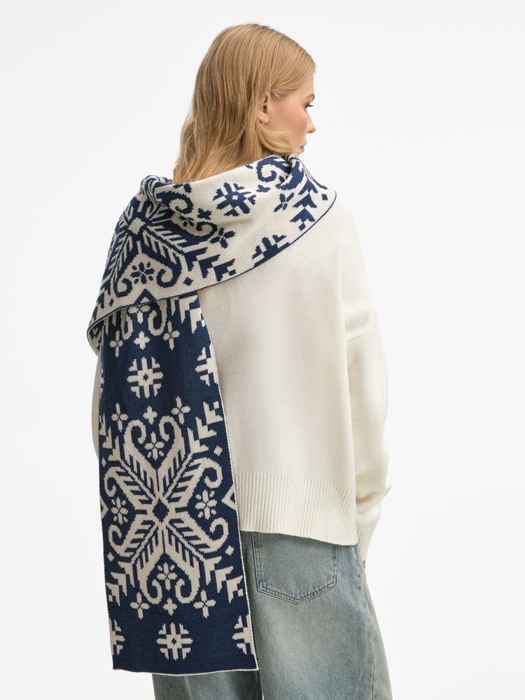 Шарф Wintertude L, синий с белым / Миниатюра WWW (1000)