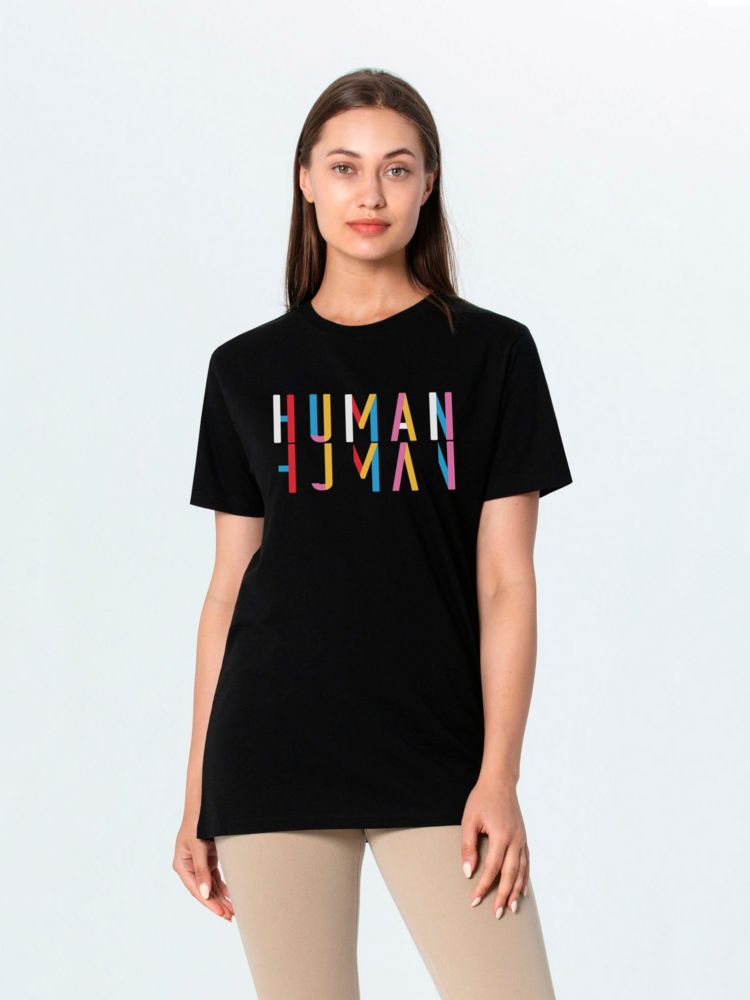 Футболка Human, черная / Миниатюра WWW (1000)