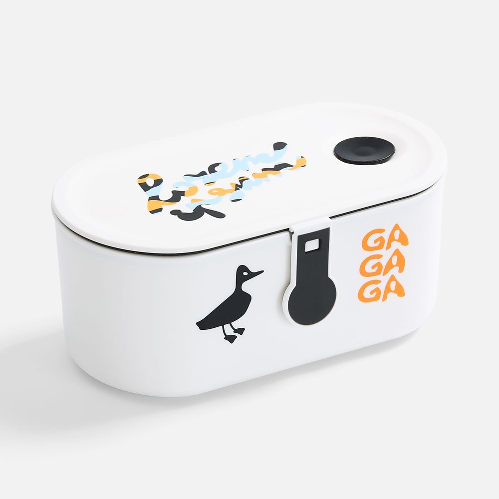 Ланчбокс Lunch Break, белый с черным / Миниатюра нанесения (1000)