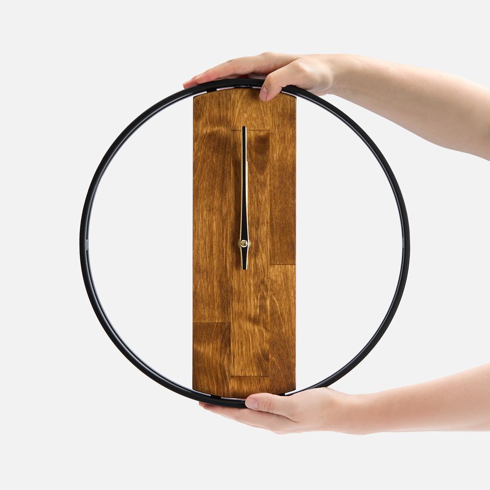 Часы Woodix, черные с коричневым / Миниатюра WWW (1000)