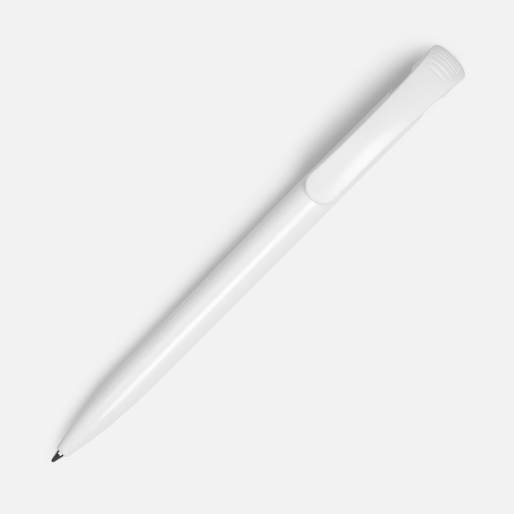 Ручка шариковая Clear Solid, белая / Миниатюра WWW (1000)