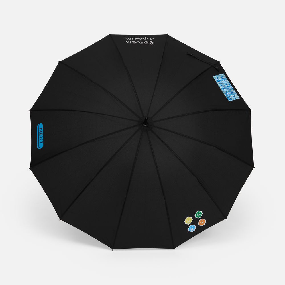 Зонт-трость Lui, черный / Миниатюра нанесения (1000)
