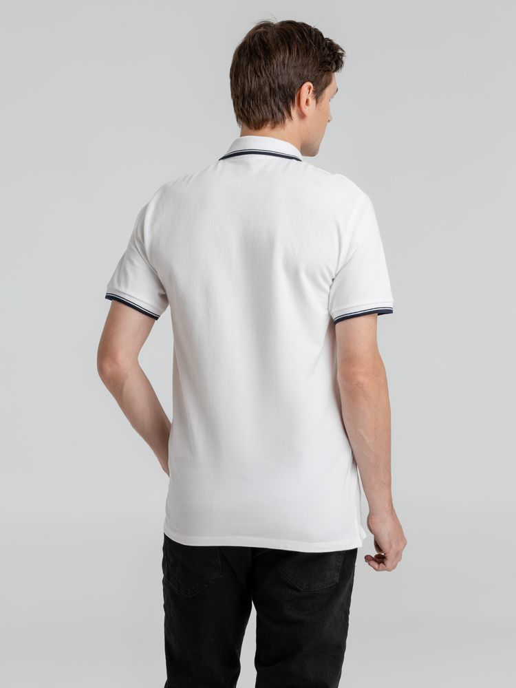 Рубашка поло мужская с контрастной отделкой Practice 270, белый/темно-синий / Миниатюра WWW (1000)