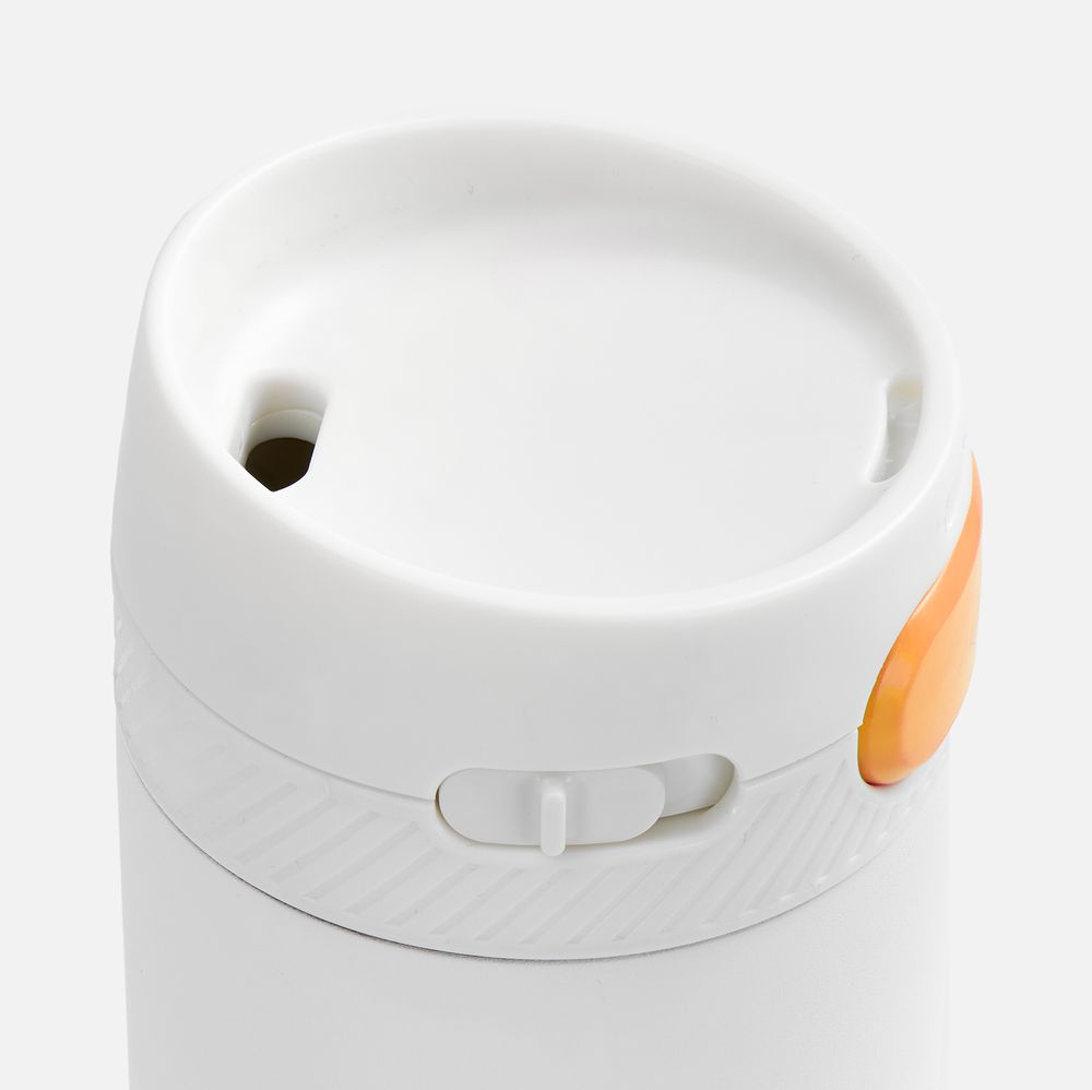 Термостакан X1 с цветной кнопкой, белый с оранжевым / Миниатюра WWW (1000)