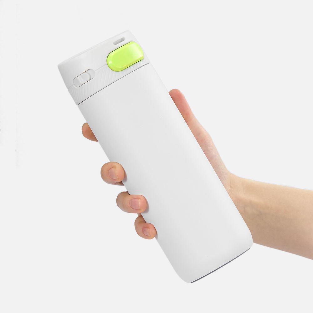 Термостакан X1 с цветной кнопкой, белый с желтым / Миниатюра WWW (1000)