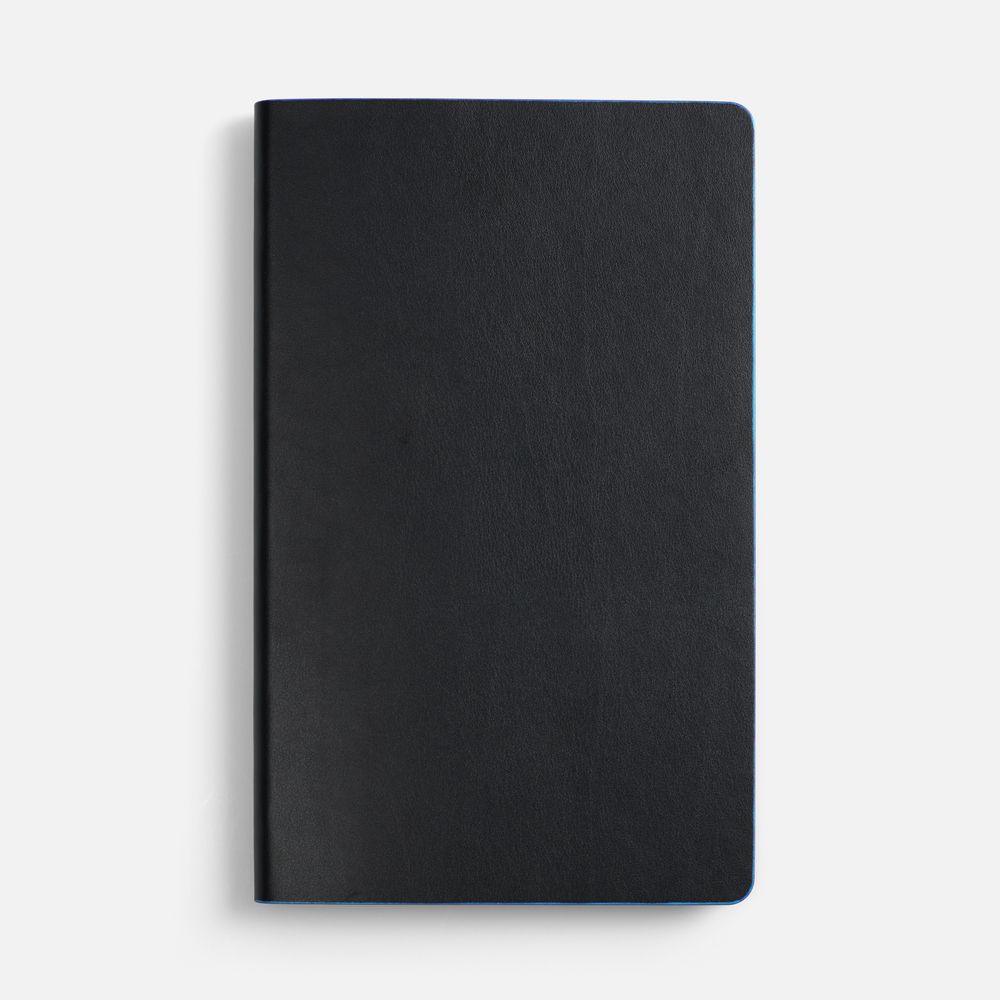 Ежедневник Trait, недатированный, черный с голубым / Миниатюра WWW (1000)