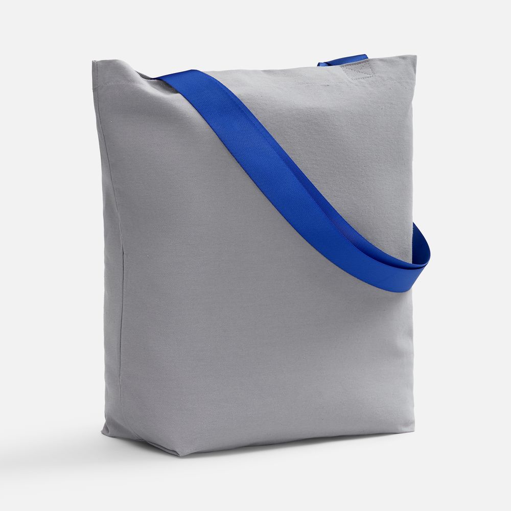 Шопер B5, серый с широкими синими ручками / Миниатюра WWW (1000)