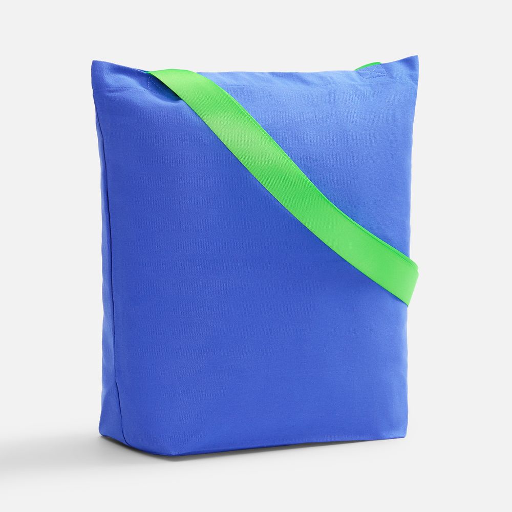 Шопер B5, синий с широкими зелеными ручками / Миниатюра WWW (1000)