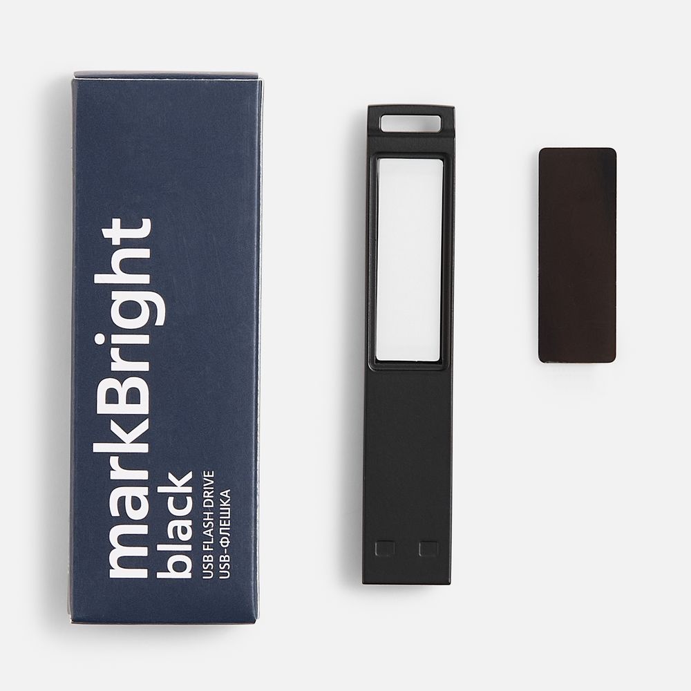 Флешка markBright Black с синей подсветкой, 32 Гб / Миниатюра WWW (1000)