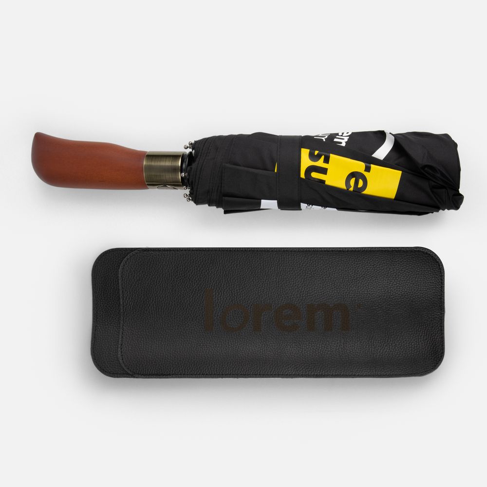 Зонт складной Cloudburst в подарочной упаковке, бежевый / Миниатюра нанесения (1000)