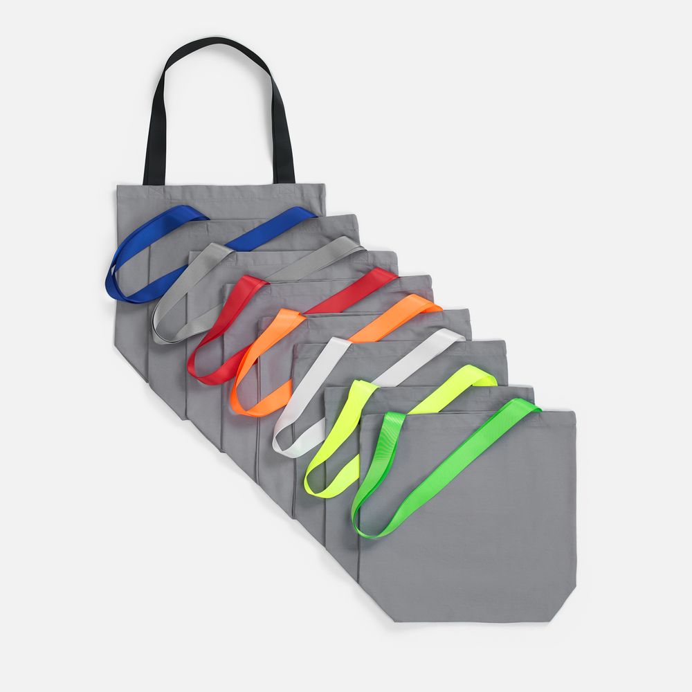 Шопер B5, серый с широкими синими ручками / Миниатюра WWW (1000)