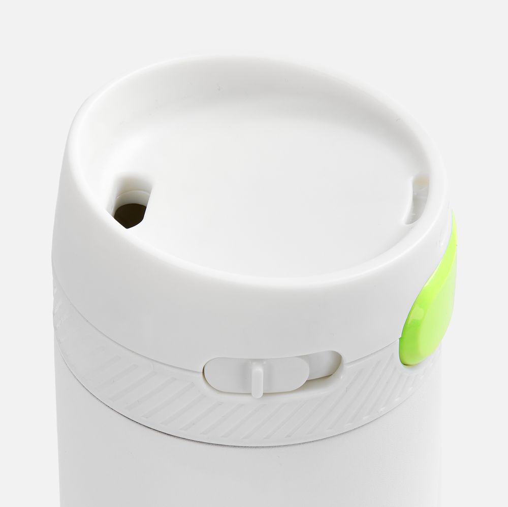 Термостакан X1 с цветной кнопкой, белый с желтым / Миниатюра WWW (1000)