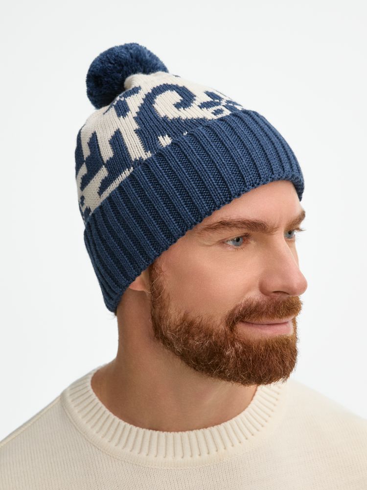 Шапка Wintertude, синяя с белым / Миниатюра WWW (1000)