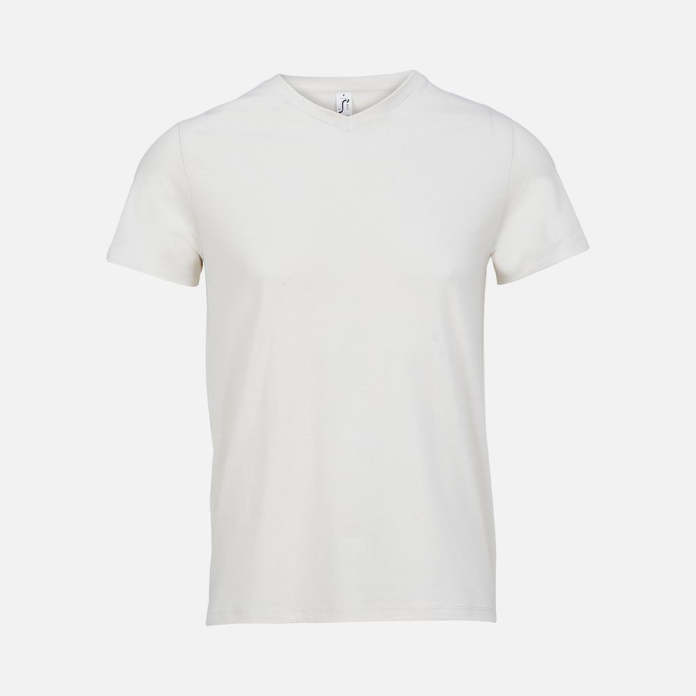 Футболка унисекс Regent с V-образным вырезом, молочно-белая / Миниатюра WWW (1000)