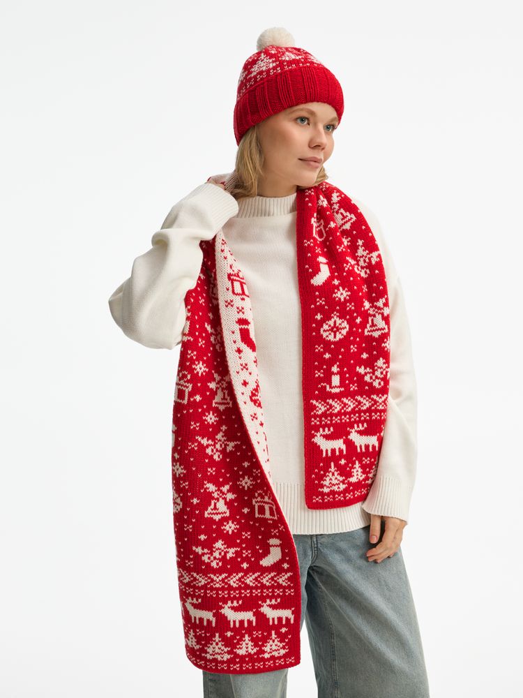 Шапка Holidale, красная с молочным / Миниатюра WWW (1000)