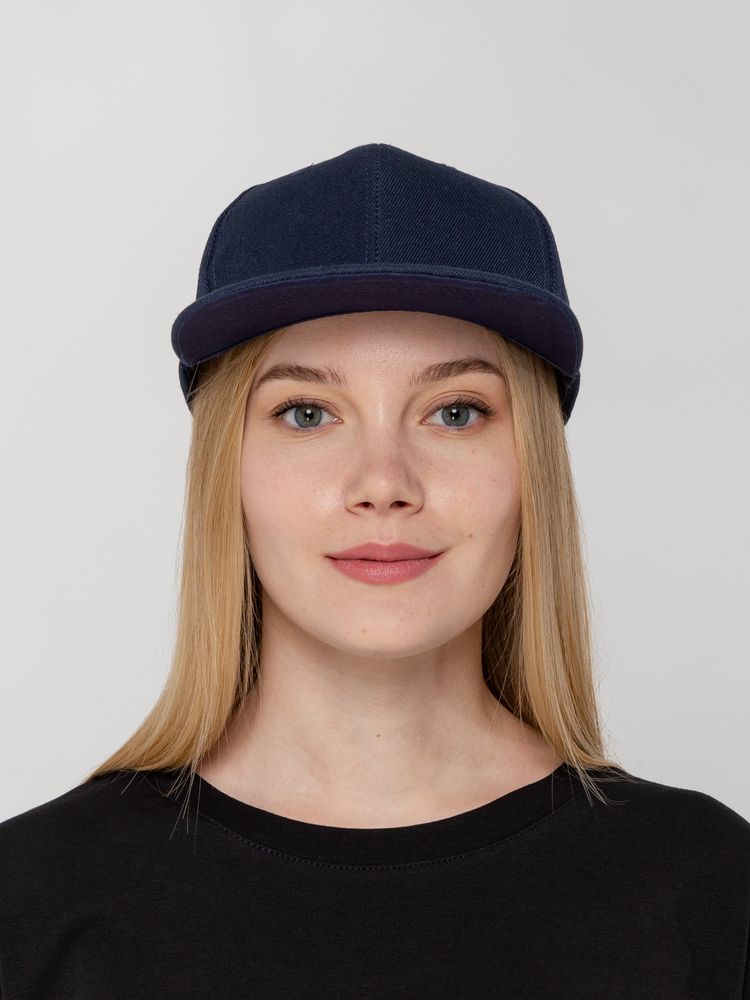 Бейсболка Snapback с прямым козырьком, темно-синяя / Миниатюра WWW (1000)