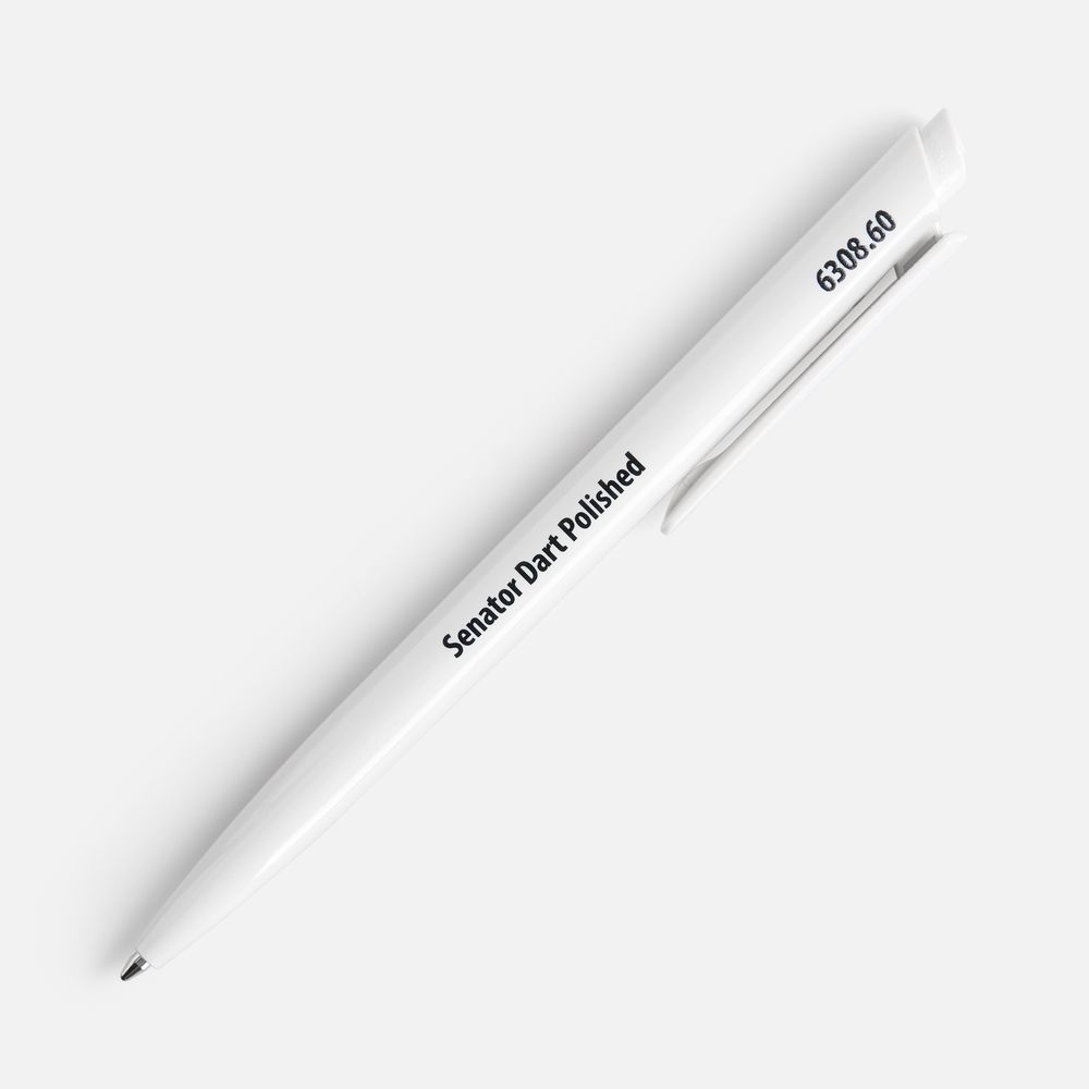 Ручка шариковая Senator Dart Polished, белая / Миниатюра нанесения (1000)