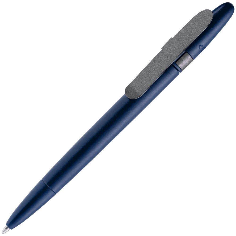 Ручка шариковая Prodir DS5 TSM Metal Clip, синяя с серым / Миниатюра WWW (1000)