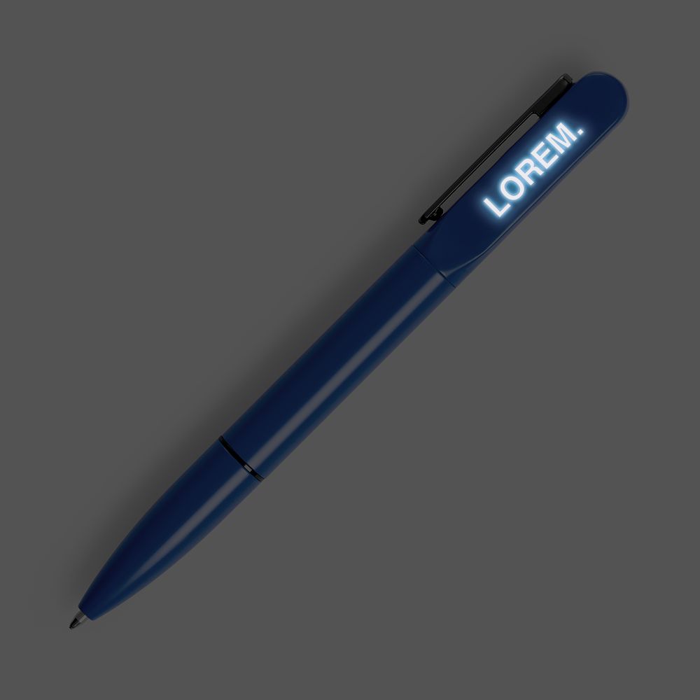 Ручка шариковая Lucenti с подсветкой логотипа, синяя / Миниатюра WWW (1000)