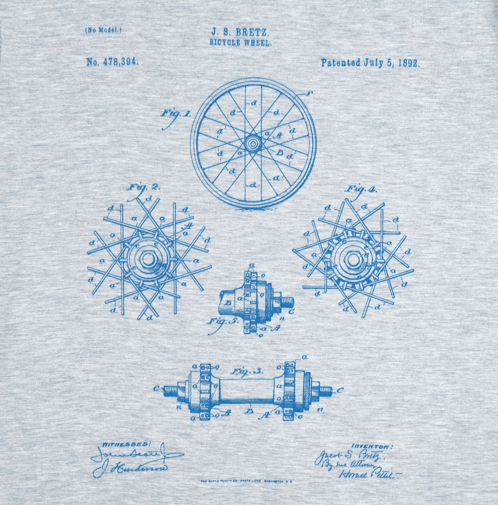 Футболка приталенная Old Patents. Wheel, голубой меланж / Миниатюра WWW (1000)