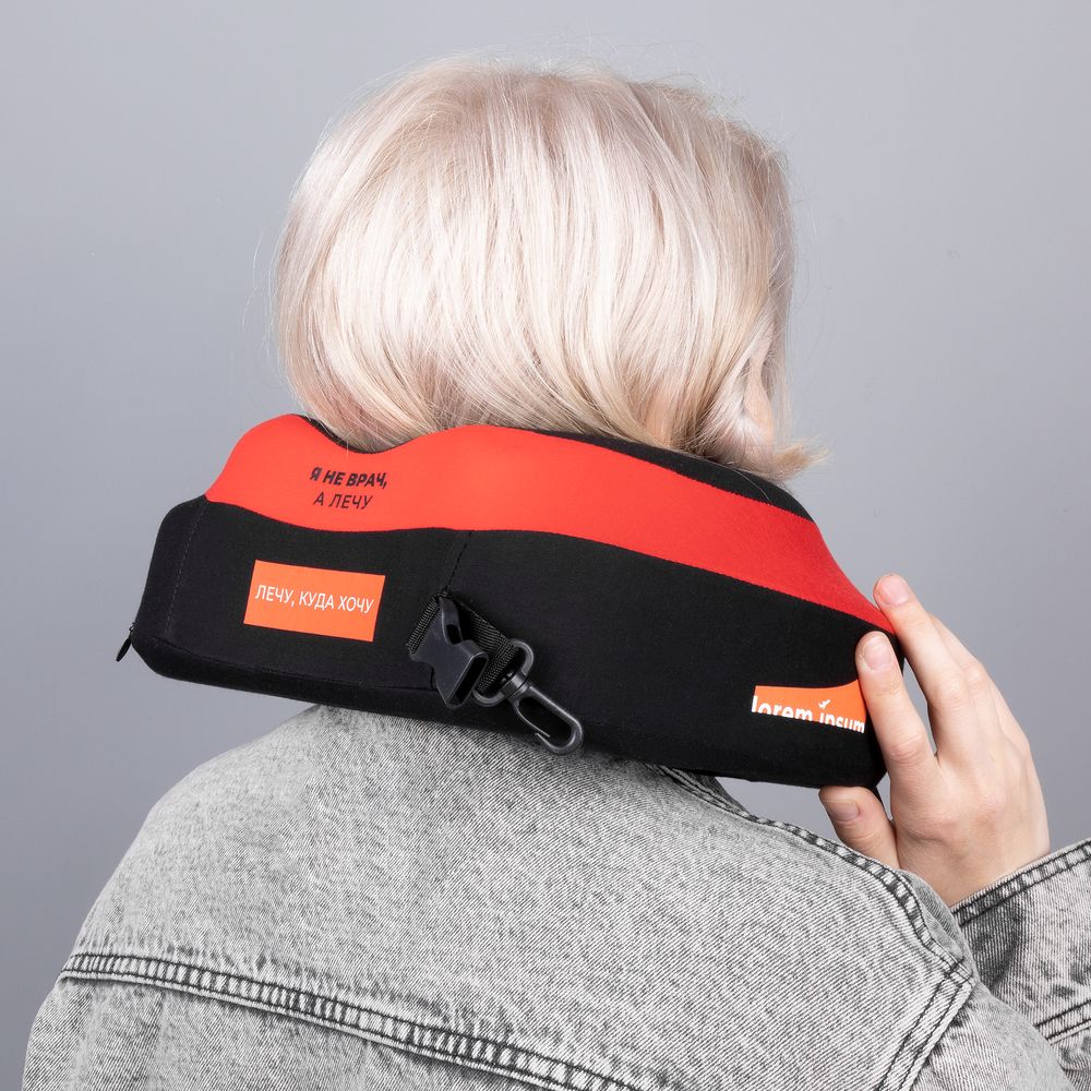 Дорожная подушка Piligrim, голубая / Миниатюра нанесения (1000)