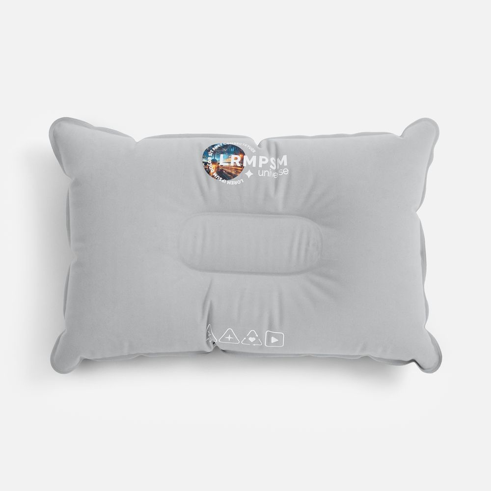 Надувная подушка Pillowish, серая / Миниатюра нанесения (1000)