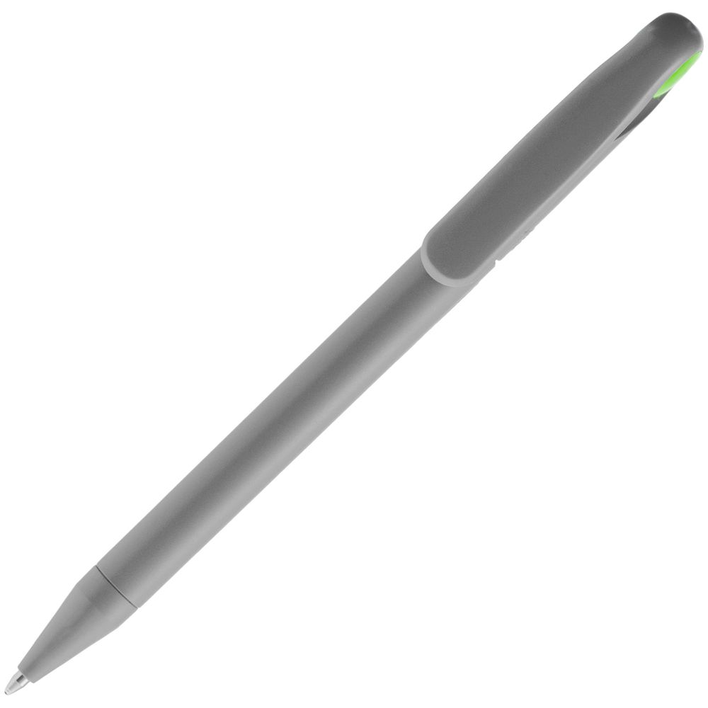 Ручка шариковая Prodir DS1 TMM Dot, серая с ярко-зеленым / Миниатюра WWW (1000)