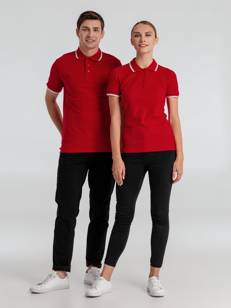 Рубашка поло мужская с контрастной отделкой Practice 270, красный/белый / Миниатюра WWW (1000)