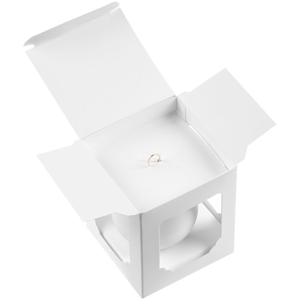 Елочный шар Gala Matt в коробке, 8,5 см, белый / Миниатюра WWW (1000)