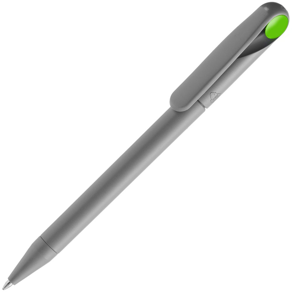 Ручка шариковая Prodir DS1 TMM Dot, серая с ярко-зеленым / Миниатюра WWW (1000)
