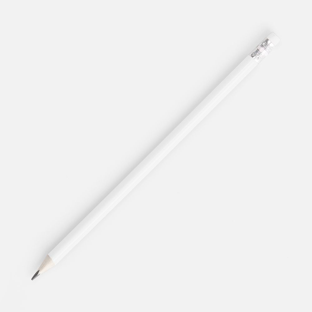 Карандаш простой Triangle с ластиком, белый / Миниатюра WWW (1000)