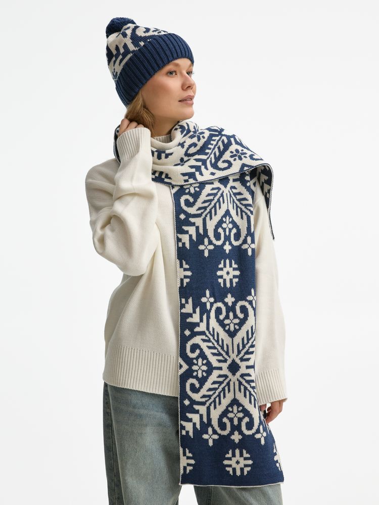 Шарф Wintertude L, синий с белым / Миниатюра WWW (1000)