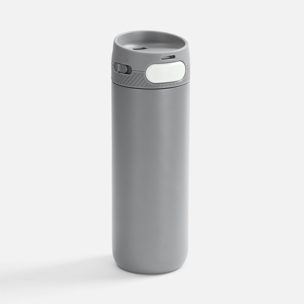 Термостакан X1 с цветной кнопкой, серый с белым / Миниатюра WWW (1000)